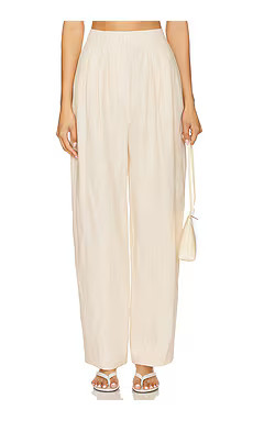 Posse Lucille Trouser in Beige Pinstripe from Revolve.com | Revolve Clothing (Global)