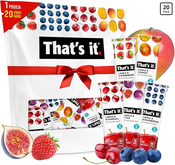 That’s it. Fruit Bars Variety Pack (20 Pack) | 100% Natural Fruit Snacks, Gluten-Free, Vegan & ... | Amazon (US)