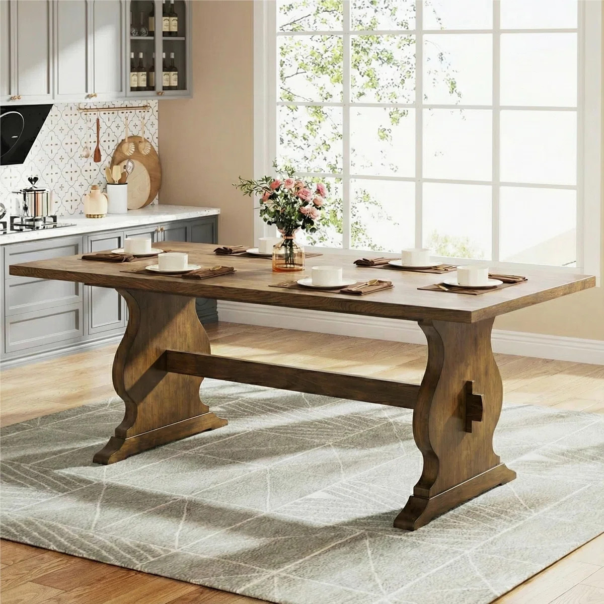 Oaklyn Traditional 70.8" Solid wood Dining Table | Wayfair North America