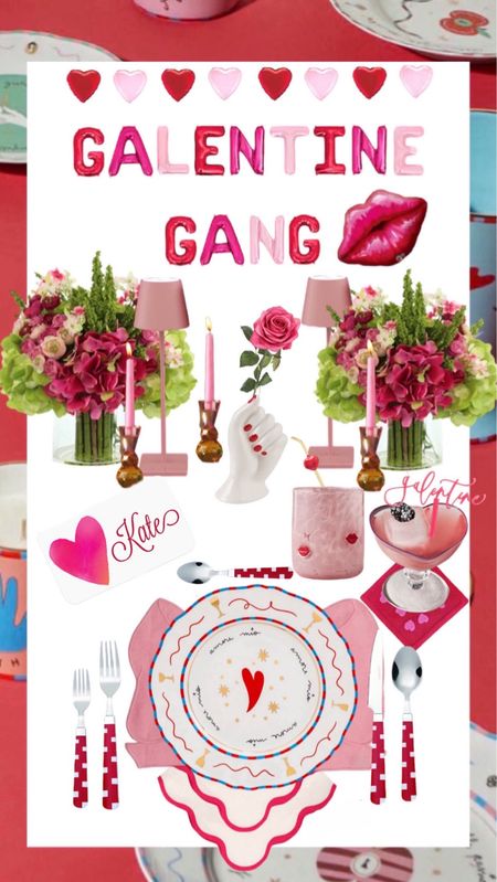 Galentine’s Gang 🩷🎀

#galentines #galentinesday #girlgang #tabledecor #homedecor #hearts #giftguide #gifts #style #fun 

#LTKSeasonal #LTKparties #LTKhome