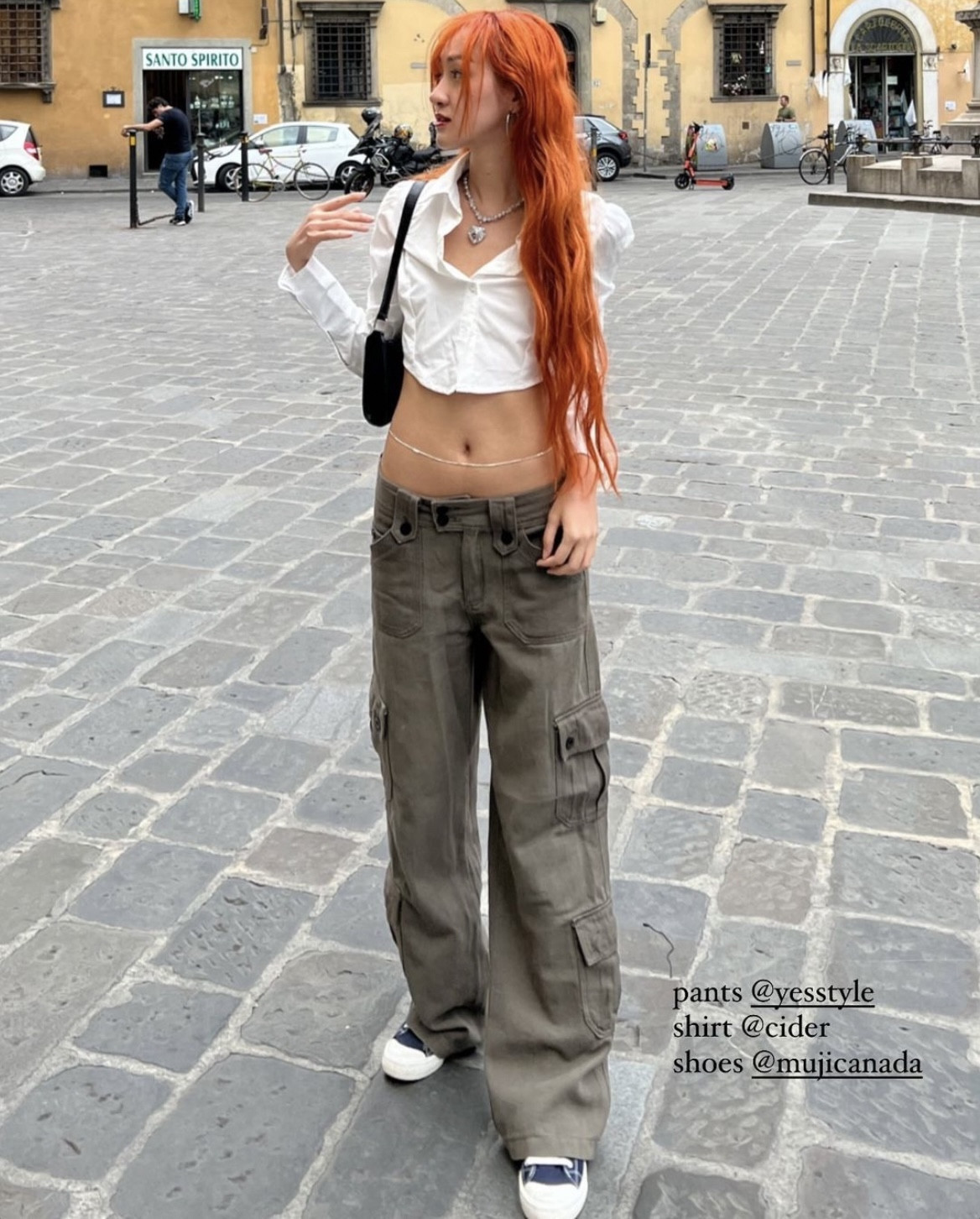 From YESSTYLE: 
Grey Cargo pants
Golden waist chain 
Black graphic crop top 



#LTKtravel #LTKHoliday #LTKstyletip