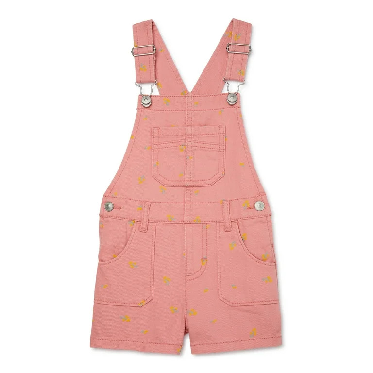 Wonder Nation Toddler Girls Floral Denim Shortall, 12 Months-5T | Walmart (US)
