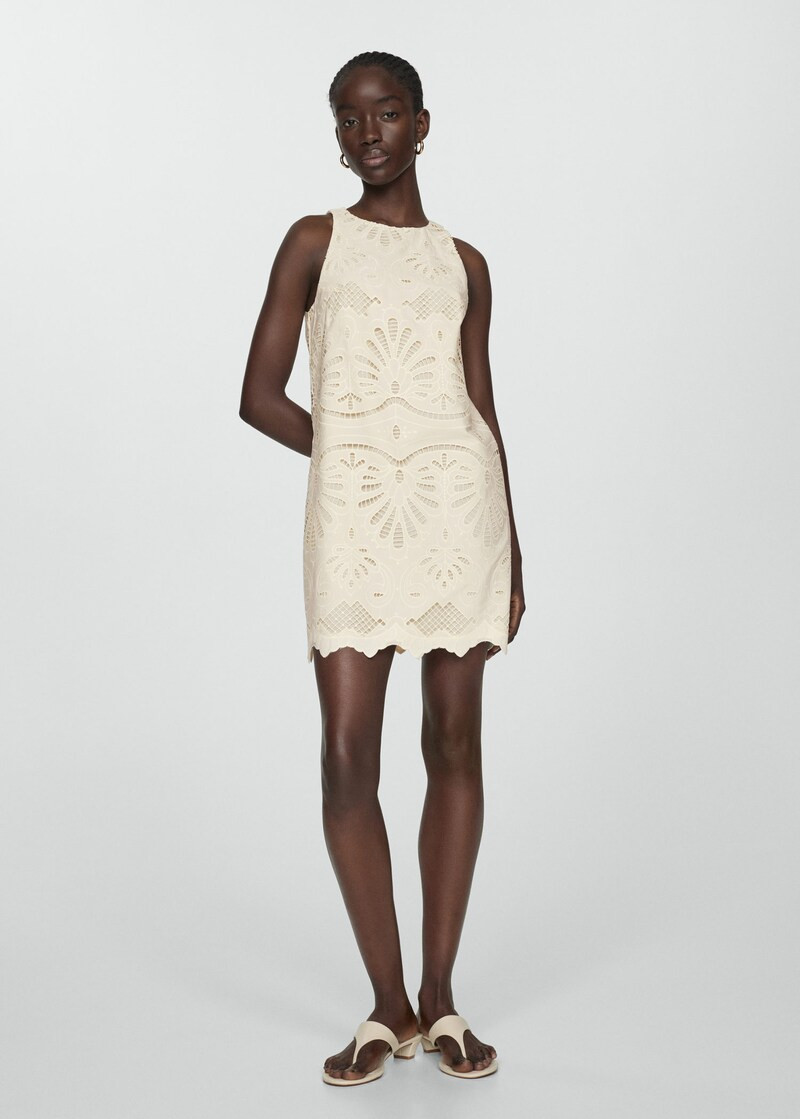 Embroidered short dress -  Women | Mango USA | MANGO (US)