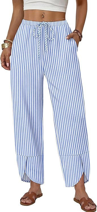 Sampeel Wide Leg Pants Woman Palazzo Capri Pants Cropped Spring Summer Vacation Outfits Fashion C... | Amazon (US)