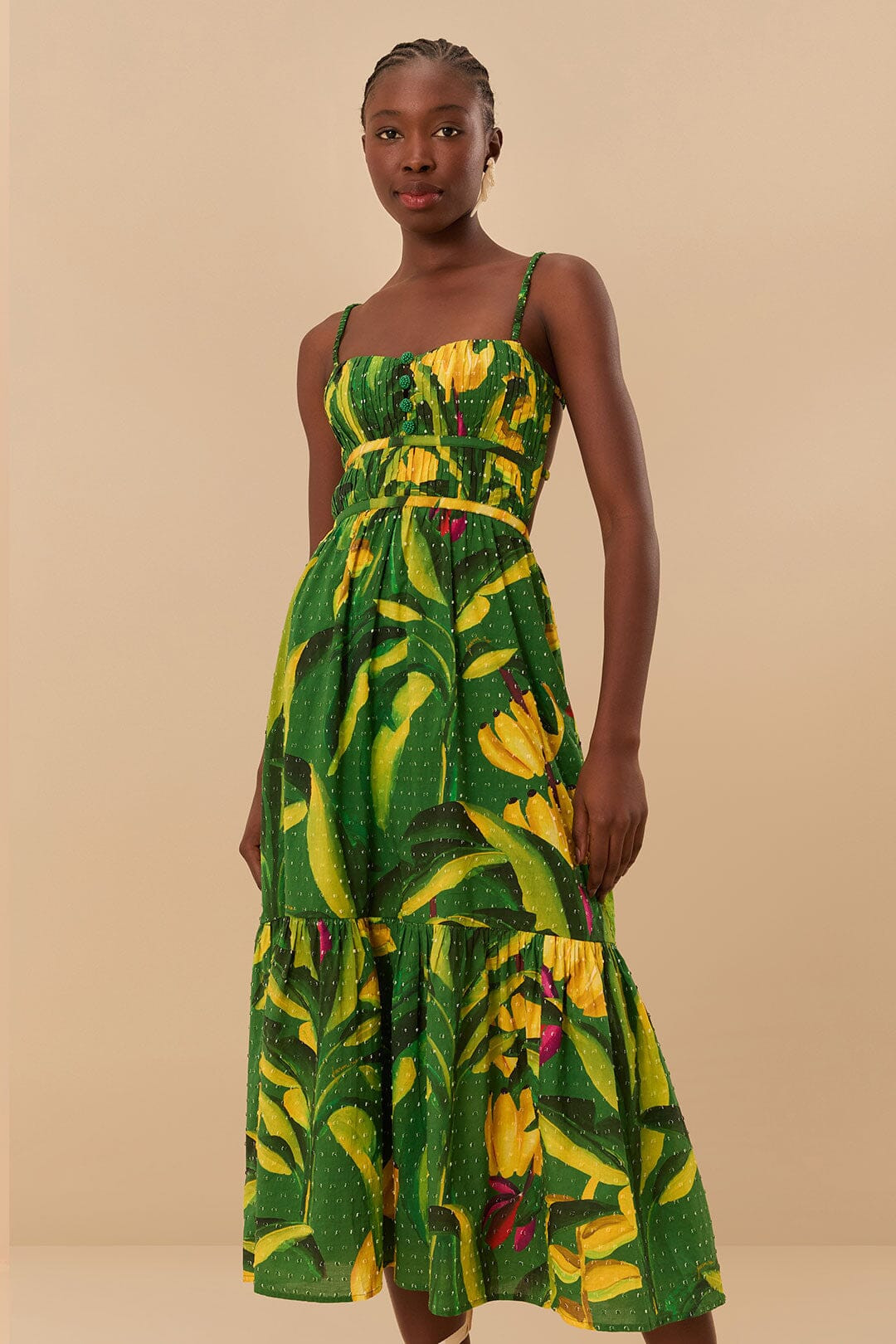 Green Banana Aquarela Midi Dress | FarmRio (US)
