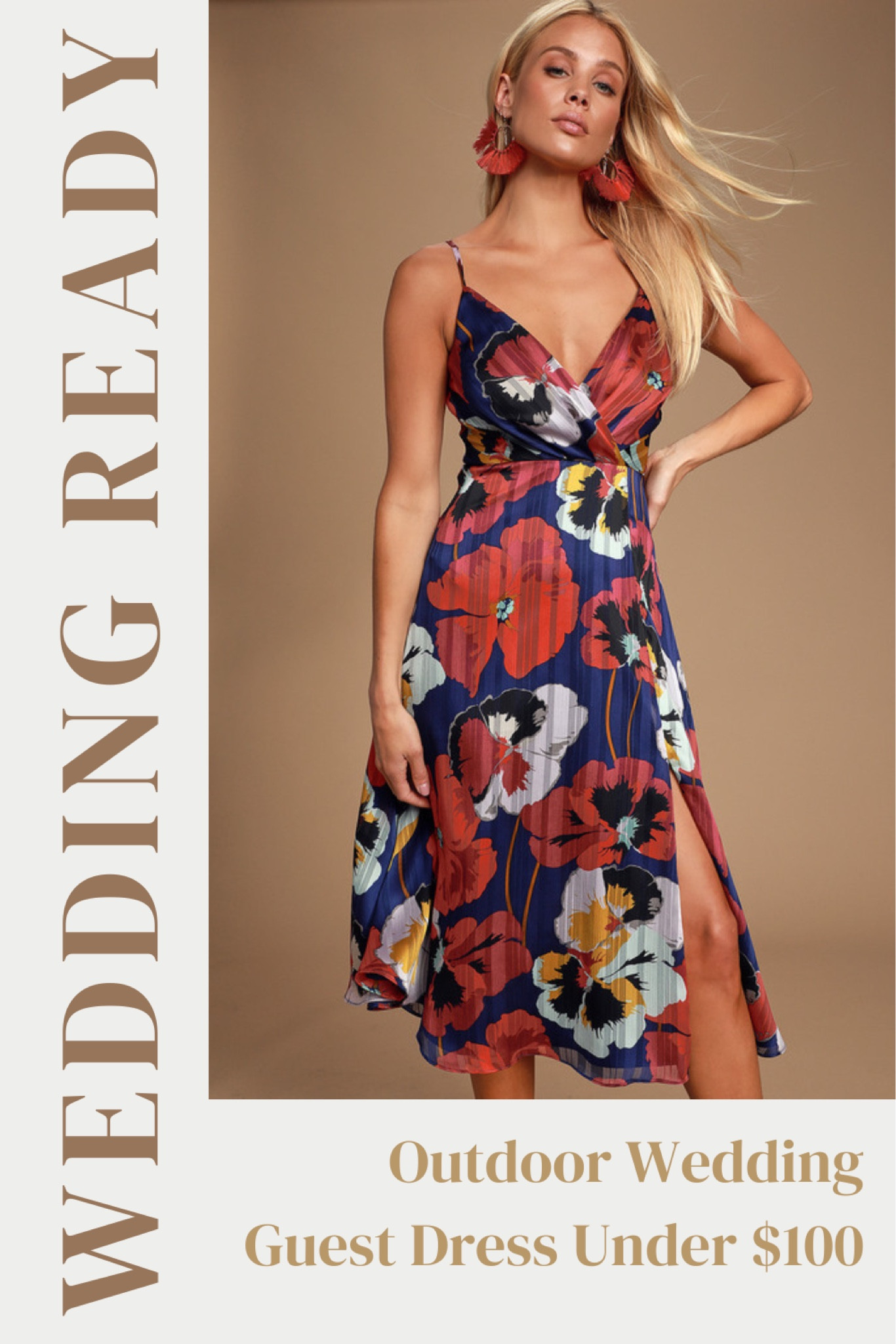 This floral midi dress is perfect as an outdoor wedding guest dress!

#LTKunder100 #LTKwedding
