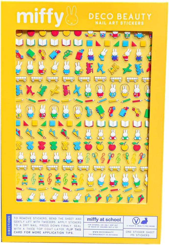 Deco Beauty Miffy at School -Super Thin & Easy-to-Apply Nail Art with The Cutest Designs-Durable ... | Amazon (US)