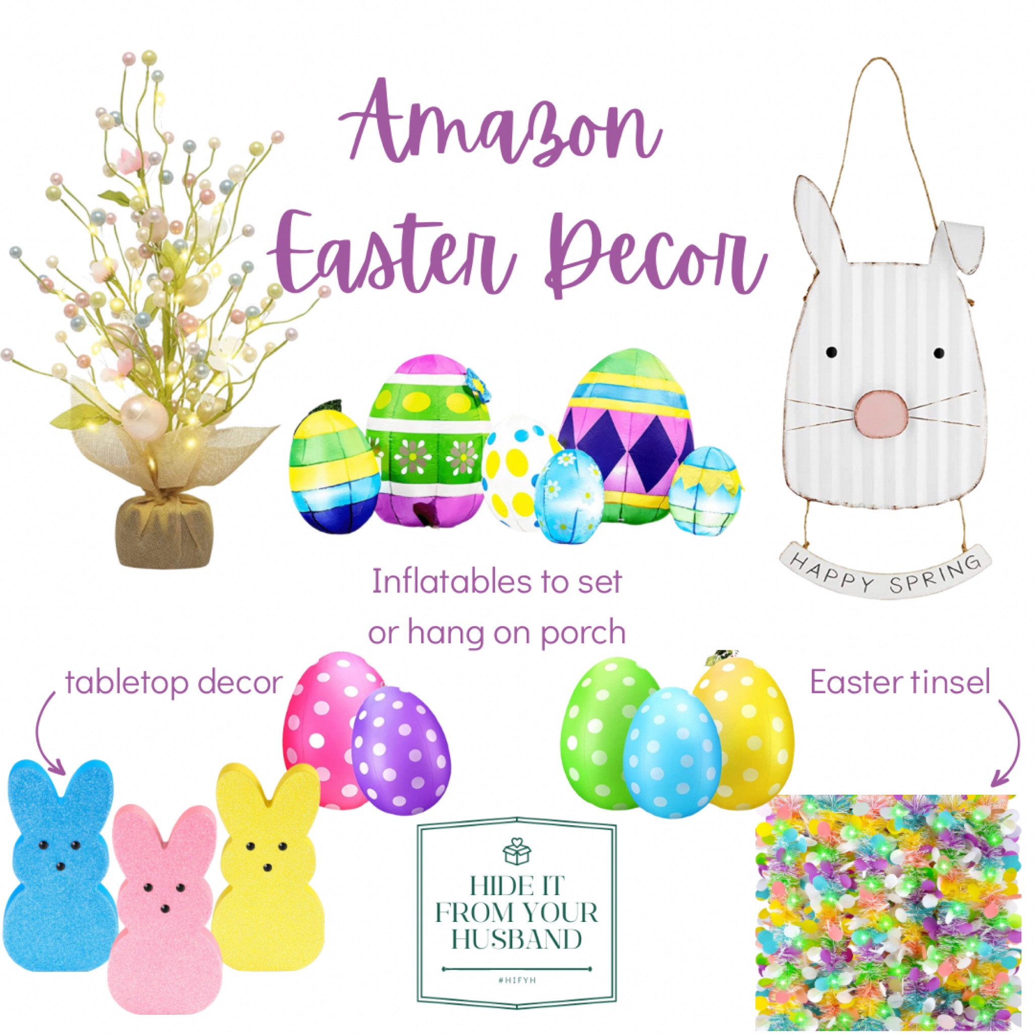 Amazon Easter Decor 🐰🐣These items are on their way to my house to get us from Mardi Gras to Easter! It’s just something to start with as I switch out decorations this weekend. Especially excited about the table decor and inflatable eggs for the yard 

#LTKhome #LTKFind #LTKSeasonal