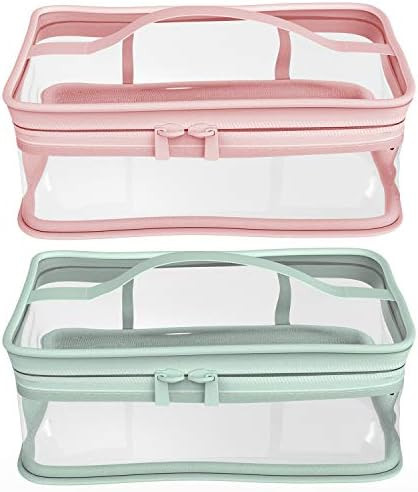 Makeup Bag Zipper Waterproof Portable Travel Storage Pouch 2 Pcs | Amazon (US)