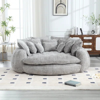 Comfortable double loaf sofa bed, oversized sofa bed with armrests, large padded high back decorative chair round sofa bed Living room bedroom | Wayfair North America