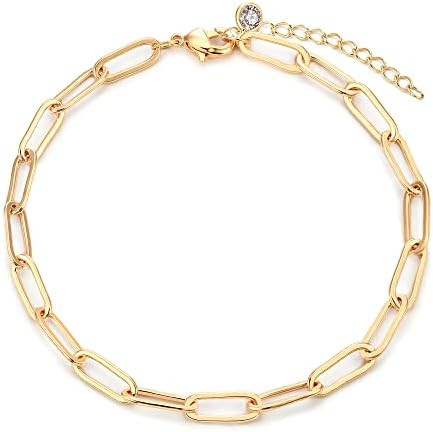 MEVECCO Bracelet for Women 14K Gold Plated Dainty Chain Simple Jewelry Cute Handmade Minimalist f... | Amazon (US)