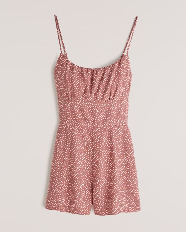 Scoopneck Ruched Romper | Abercrombie & Fitch (US)