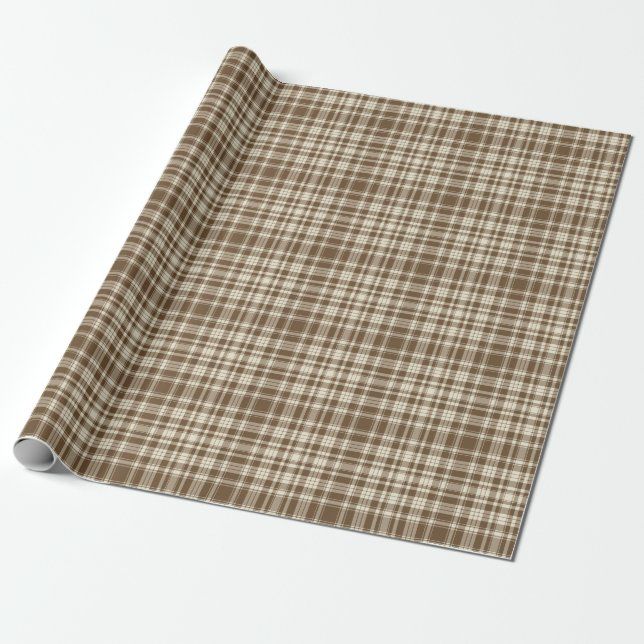 Tartan Plaid Pattern Brown & Beige No. 70 Wrapping Paper | Zazzle