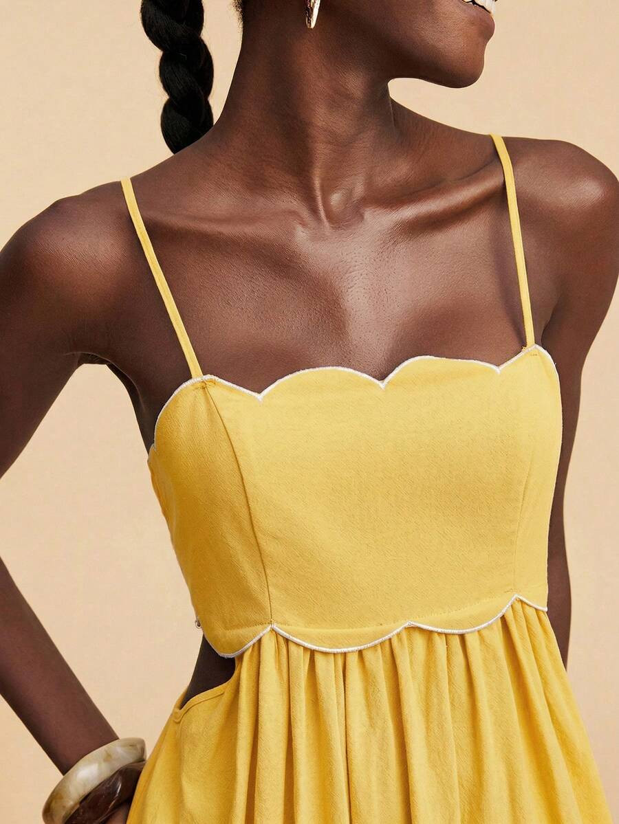 Travachic Women's Embroidery Design Vacation Spaghetti Strap Dress,Summer Dresses For Women | SHEIN