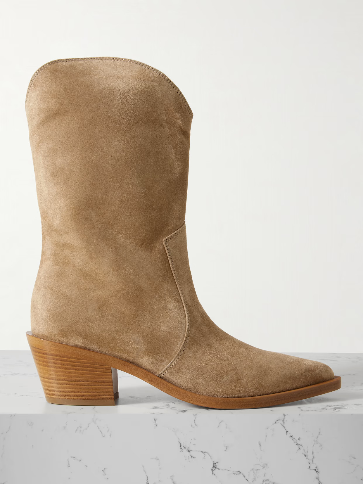 Gianvito Rossi - Waylon 45 Suede Ankle Boots - Brown | NET-A-PORTER (US)