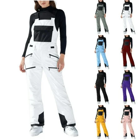 jsaierl Women s One Pieces Ski Suits Jumpsuits Coveralls High Waterproof Windproof Hooded Snowboard Snowsuits | Walmart (US)