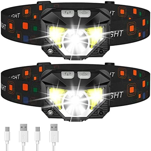LHKNL Headlamp Flashlight, Lumen Ultra-Light Bright LED Rechargeable Headlight with White Red Lig... | Amazon (US)
