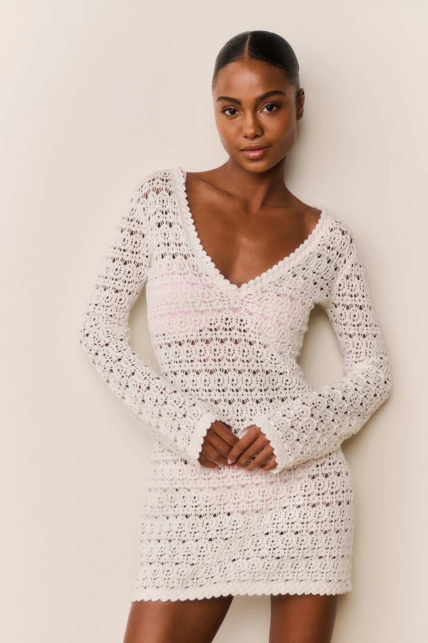 Vespa Crochet Mini Cover-Up Dress | LoveShackFancy