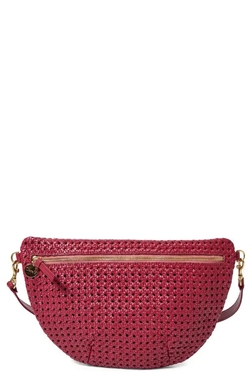 Clare V. Grande Woven Leather Belt Bag in Plummy at Nordstrom | Nordstrom