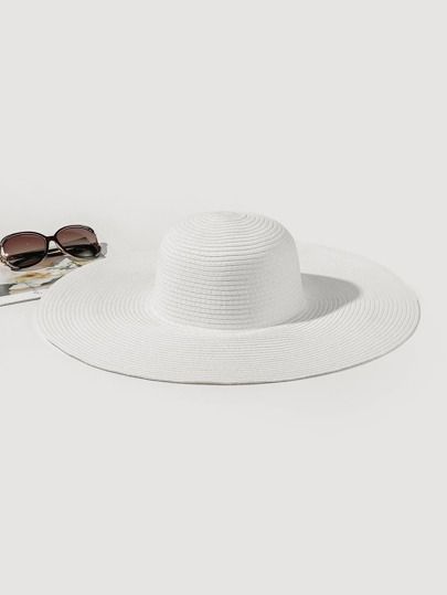 Minimalist Wide Brim Straw Hat | SHEIN