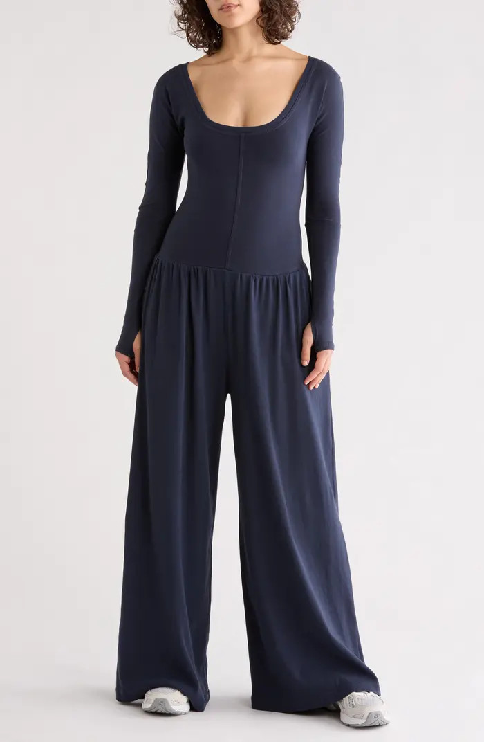 Free People FP Movement Hot Shot Wide Leg Long Sleeve Jumpsuit | Nordstromrack | Nordstrom Rack
