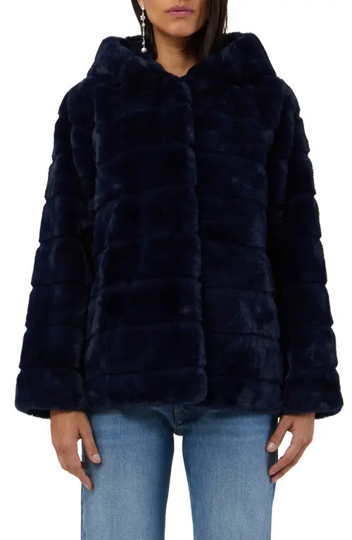 Apparis Goldie 5 Faux Fur Coat in Navy Blue at Nordstrom, Size Xx-Large | Nordstrom