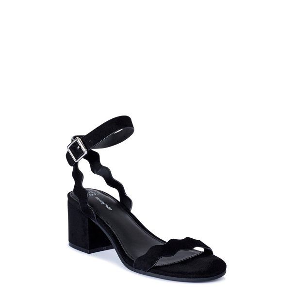 Time and Tru Women's Scalloped Block Heel Sandals | Walmart (US)