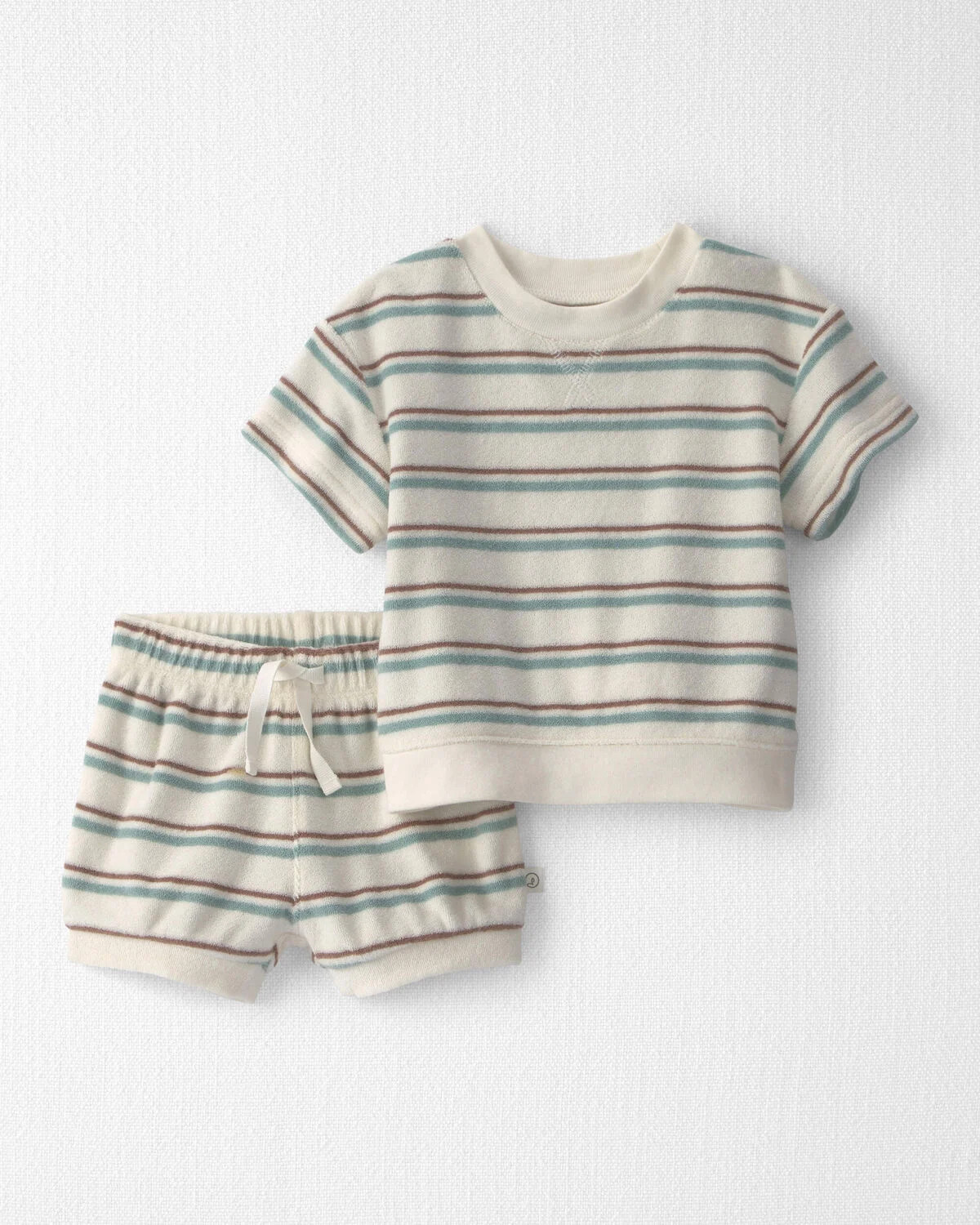 Baby 2-Piece Terry Top & Short Set Made with Organic Cotton in Stripes - Little Planet | Carter's | Carter's Inc