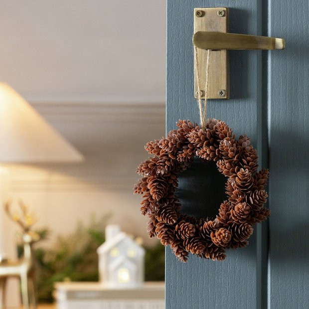 Buy Habitat Mini Pinecone Christmas Wreath | Christmas wreaths and garlands | Habitat | Habitat UK