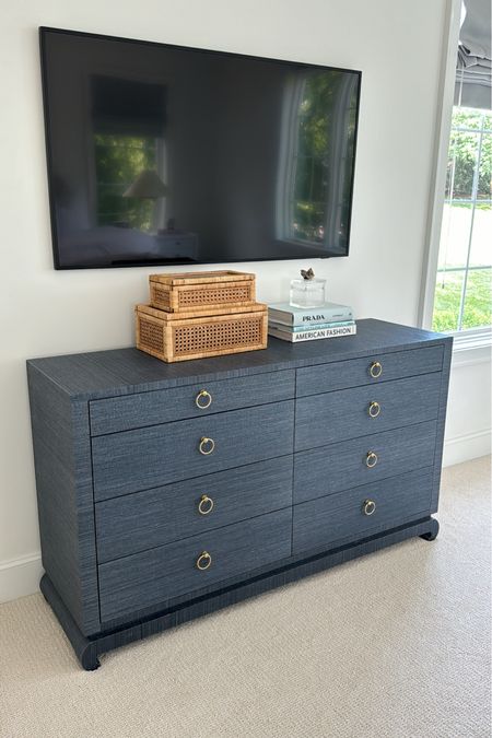 Bedroom dresser, decorative box, rattan box, cane box, navy blue dresser, primary bedroomm

#LTKFindsUnder100 #LTKStyleTip #LTKHome