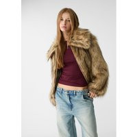 Stradivarius Faux fur jacket Stone S | Stradivarius (UK)