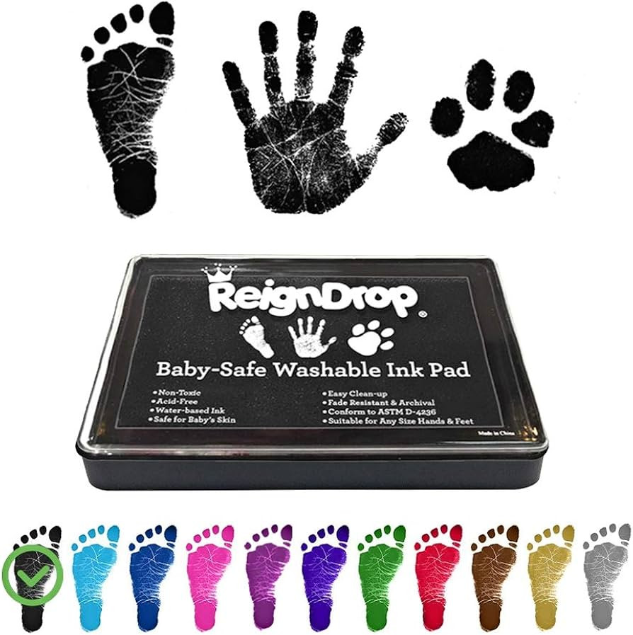 ReignDrop Ink Pad For Baby Footprint & Handprint - Creates Impressive Long Lasting Keepsake Stamp... | Amazon (US)