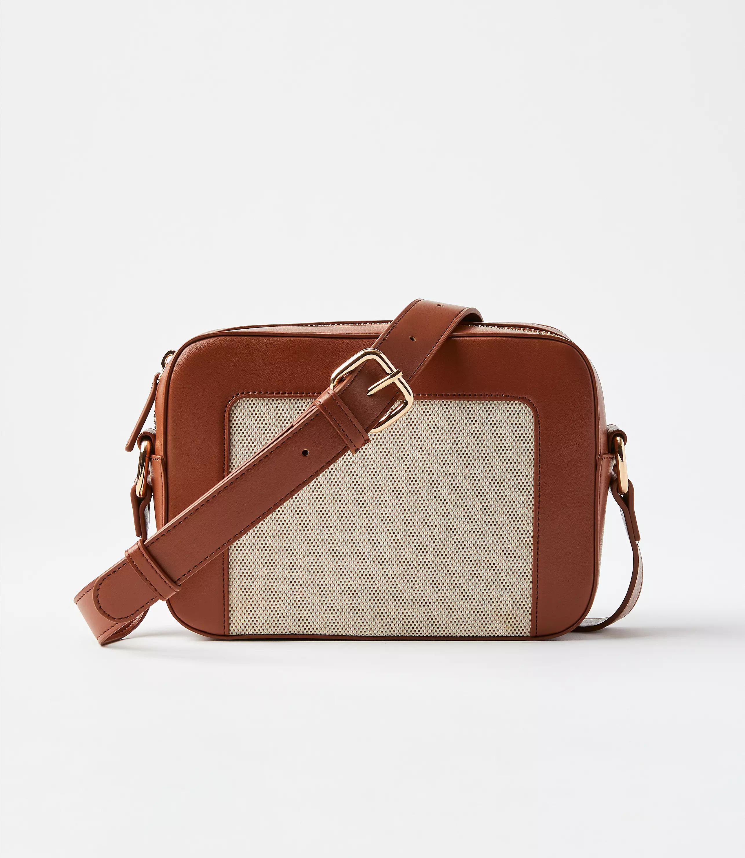 Canvas & Leather Camera Bag | LOFT