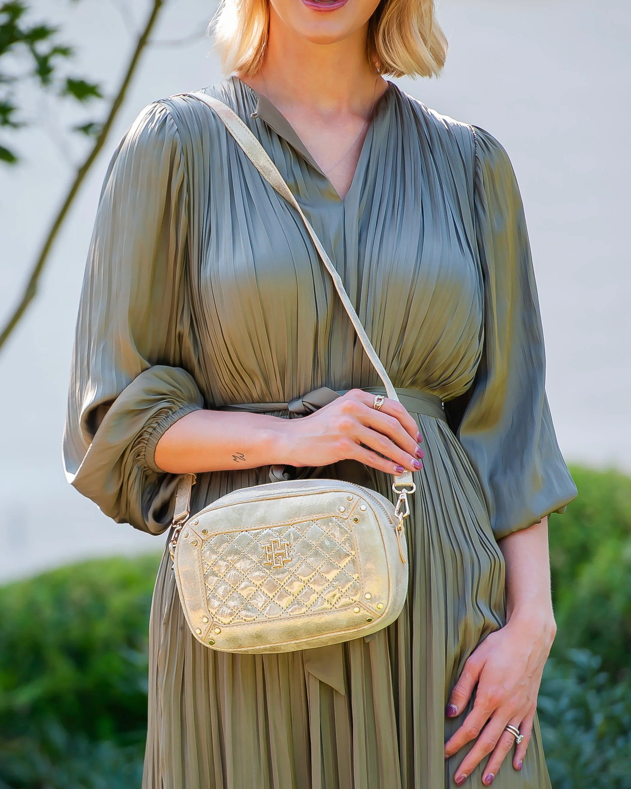 Sloane Studded Crossbody Champagne Pop | Caroline Hill