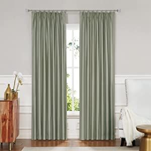 Central Park Sage Green 100% Blackout Pinch Pleat Window Curtain for Bedroom Living Room Window T... | Amazon (US)