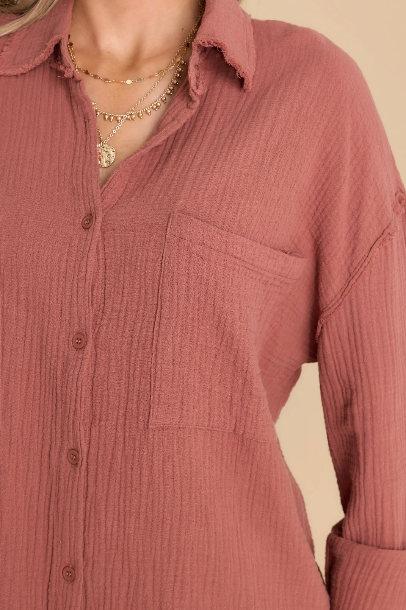 Redeeming Feature Dark Mauve Top | Red Dress 