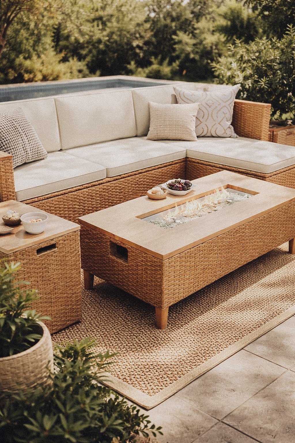 This modern organic patio moment is EVERYTHING—cozy, neutral, and perfect for slow mornings or summer nights by the fire. I love how clean and elevated this sectional looks while still being super functional 🙌🏼

#LTKhome #LTKfinds #outdoorliving #patiogoals #amazon 

#LTKHome #LTKSeasonal #LTKSaleAlert