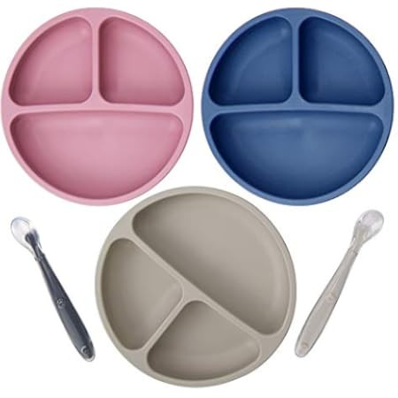 WeeSprout Suction Plates for Babies & Toddlers - 100% Silicone, Plates Stay Put with Suction Feature | Amazon (US)