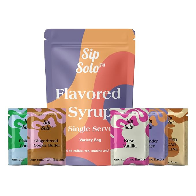 Sip Solo Single-Serve Beverage Syrup Variety Pack, Coffee Syrup Variety Pack with Lavender Honey,... | Amazon (US)