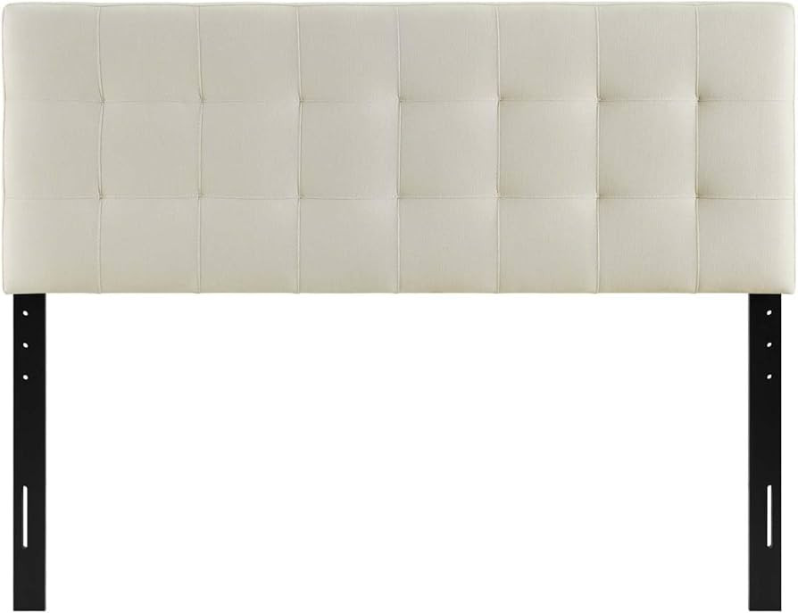 Modway Lily Tufted Linen Fabric Upholstered Full Headboard in Ivory | Amazon (US)