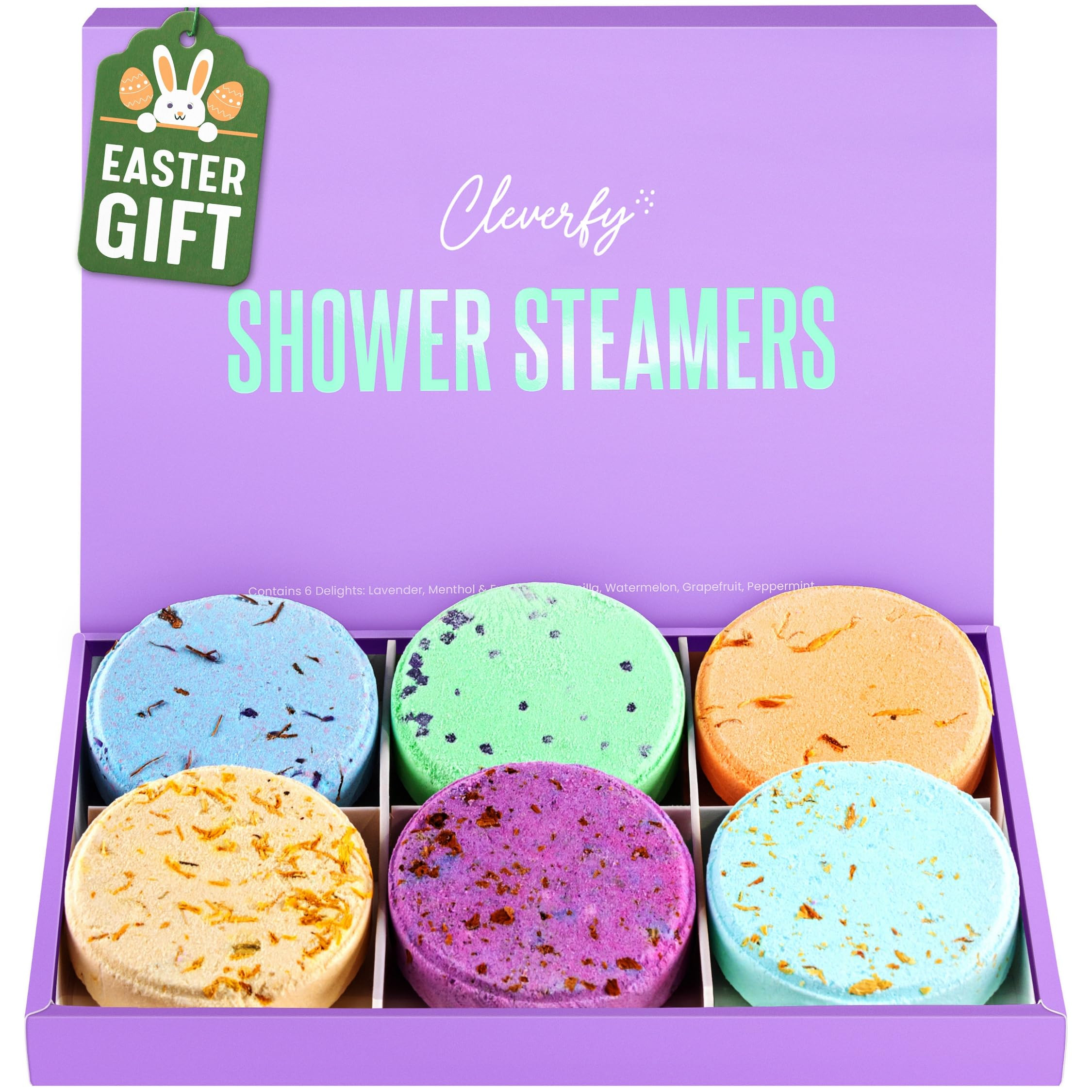 Cleverfy Shower Steamers Aromatherapy - Purple Box of 6 Shower Bombs - Easter Basket Stuffers for... | Amazon (US)