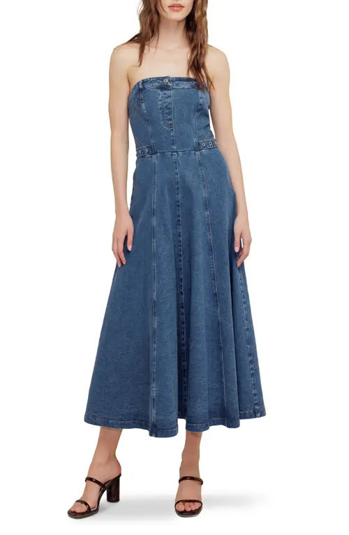 FREEMARKET Strapless Denim Maxi Dress in Indigo Denim at Nordstrom, Size Small | Nordstrom