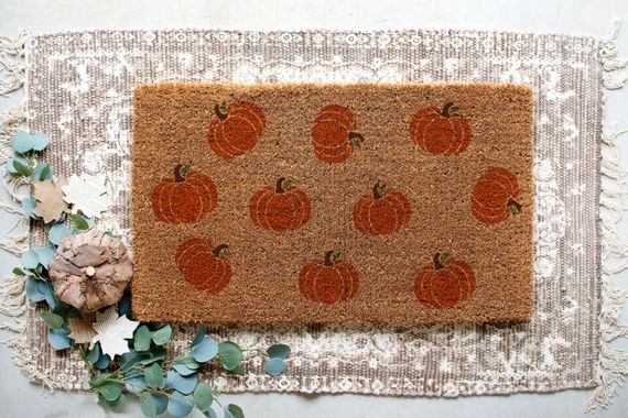 Pumpking Doormat - Fall Doormat - Halloween Doormat - Pumpkins - Home Decor - Custom Doormat | Etsy (US)