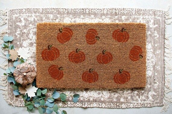 Pumpking Doormat  Fall Doormat  Halloween Doormat  Pumpkins | Etsy | Etsy (US)