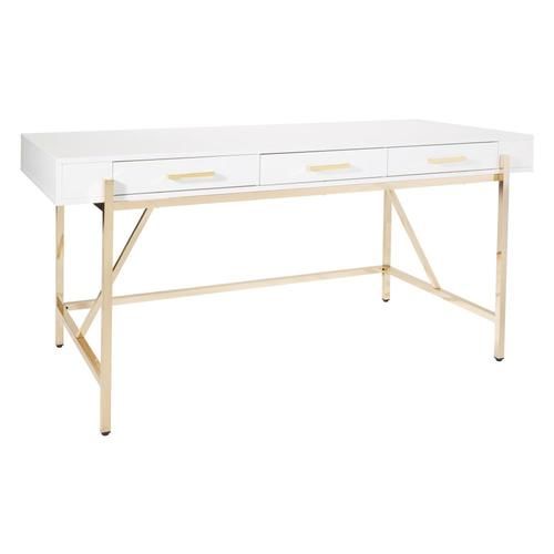 OSP Home Furnishings Broadway 64-in White Writing White Modern/Contemporary Desk | Lowe's