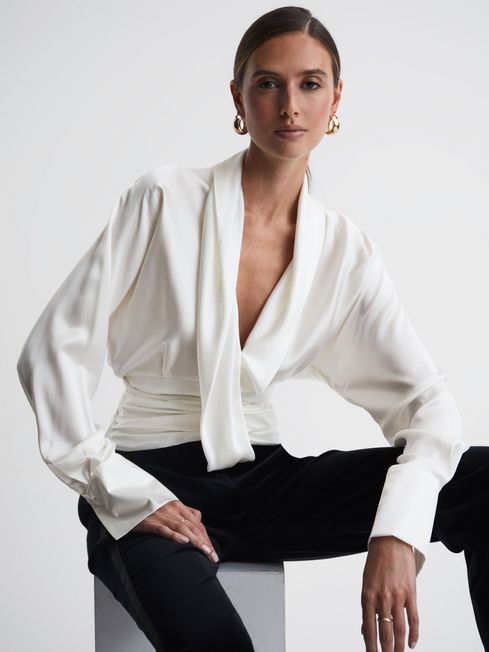 Silk Draped Blouse | Reiss DE