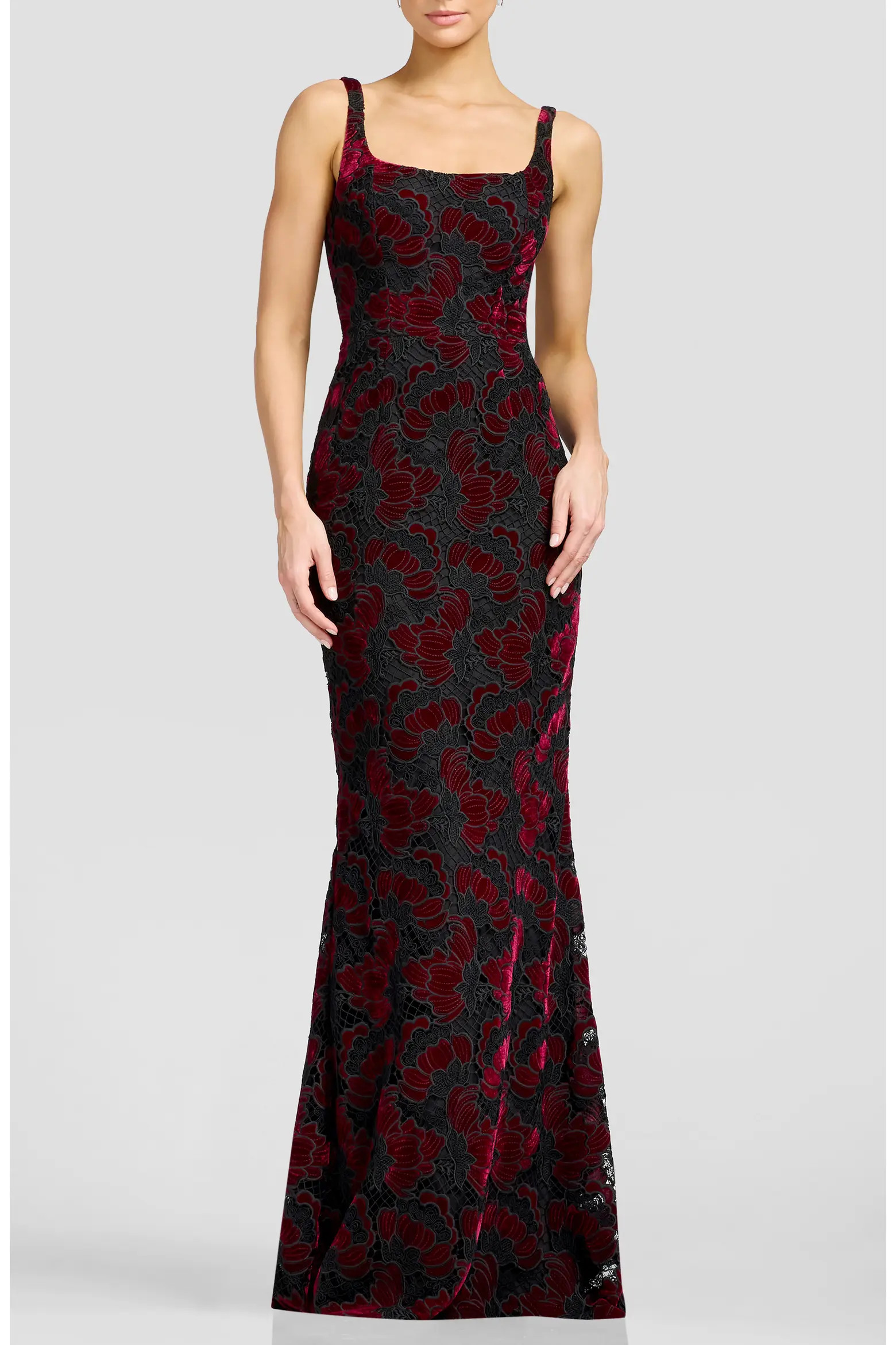 Dress the Population Lorena Floral Velvet Sleeveless Gown (Women) | Nordstrom | Nordstrom