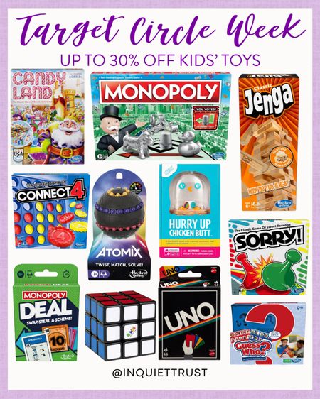 Get ready for some fun with these board games, toys, card games, and more that are on sale this Target Circle Week!
#affordablefinds #screenfreeactivity #familytime #kidsgiftguide

#LTKfamily #LTKhome #LTKxTarget