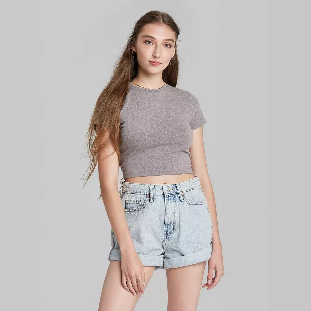 Women's Short Sleeve Cropped T-Shirt - Wild Fable™ | Target