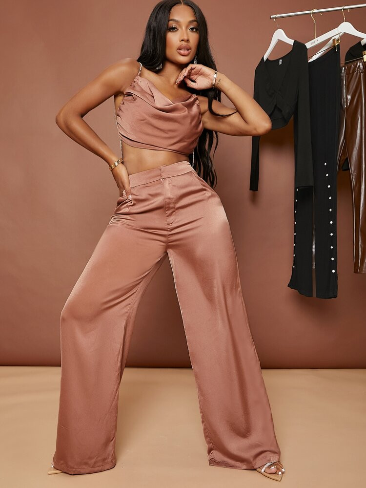 SHEIN SXY High Waist Wide Leg Pants | SHEIN
